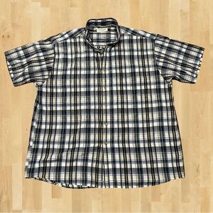 Falls Creek XL  Oxford Short Sleeve Plaid Button Down Plaid Dress Shirt Men Boys